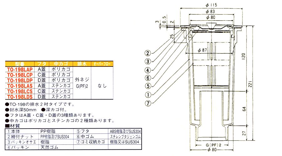 画像: 樹脂製　小型排水トラップ(50A)　オーバーフロー無し