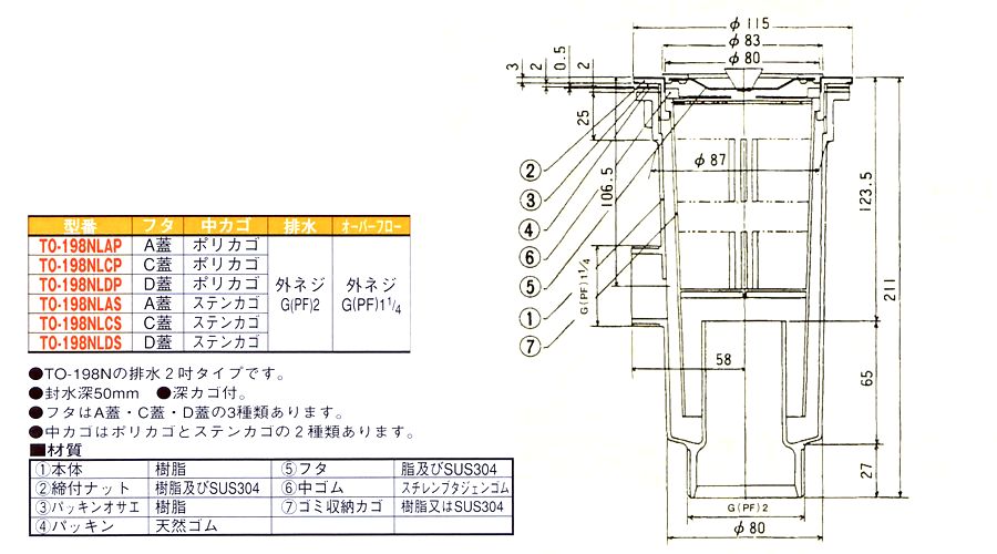 画像: 樹脂製　小型排水トラップ(50A)　オーバーフローあり