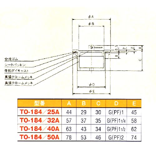 画像: 真鍮共栓TO-184(50A)