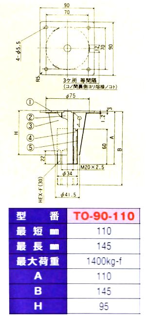 画像: アジャスト脚　四角座