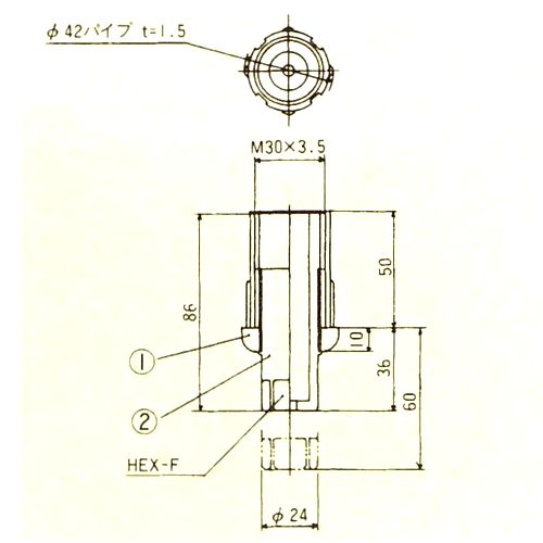 画像: パイプ用アジャスト脚