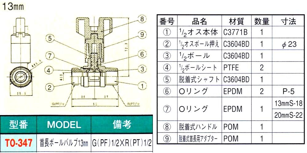 画像: 首長ボールバルブ　13ｍｍ