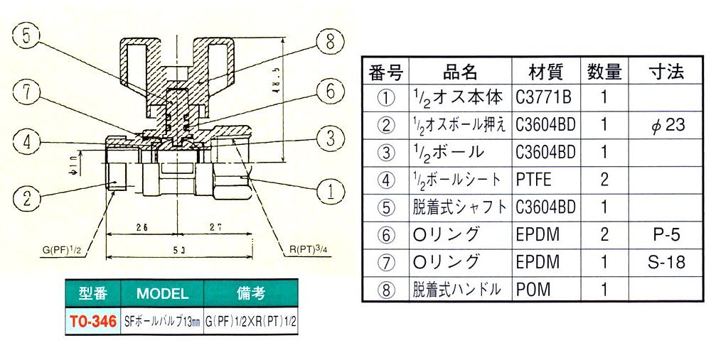 画像: SFボールバルブ　13ｍｍ